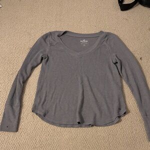 Hollister Waffle Grey Long Sleeve Women's Tee